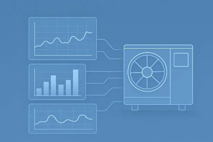 Elektros kainos diagrama šalia oro-vanduo šilumos siurblio